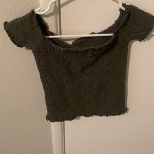 Size small army green off the shoulder top
